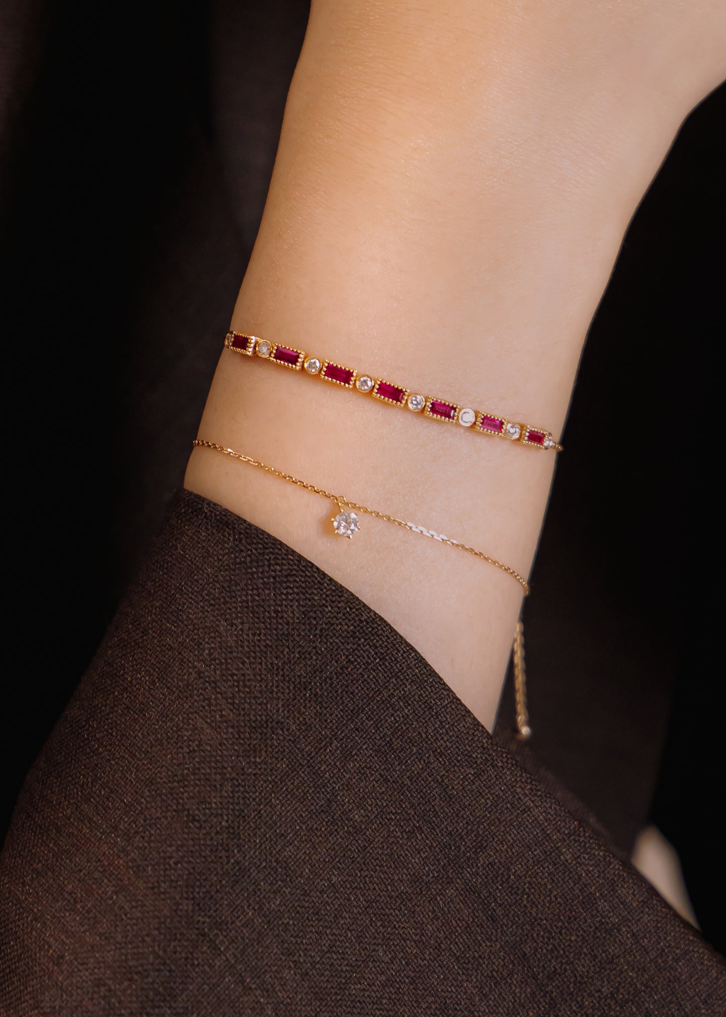 Rose Gold Ruby Bracelet