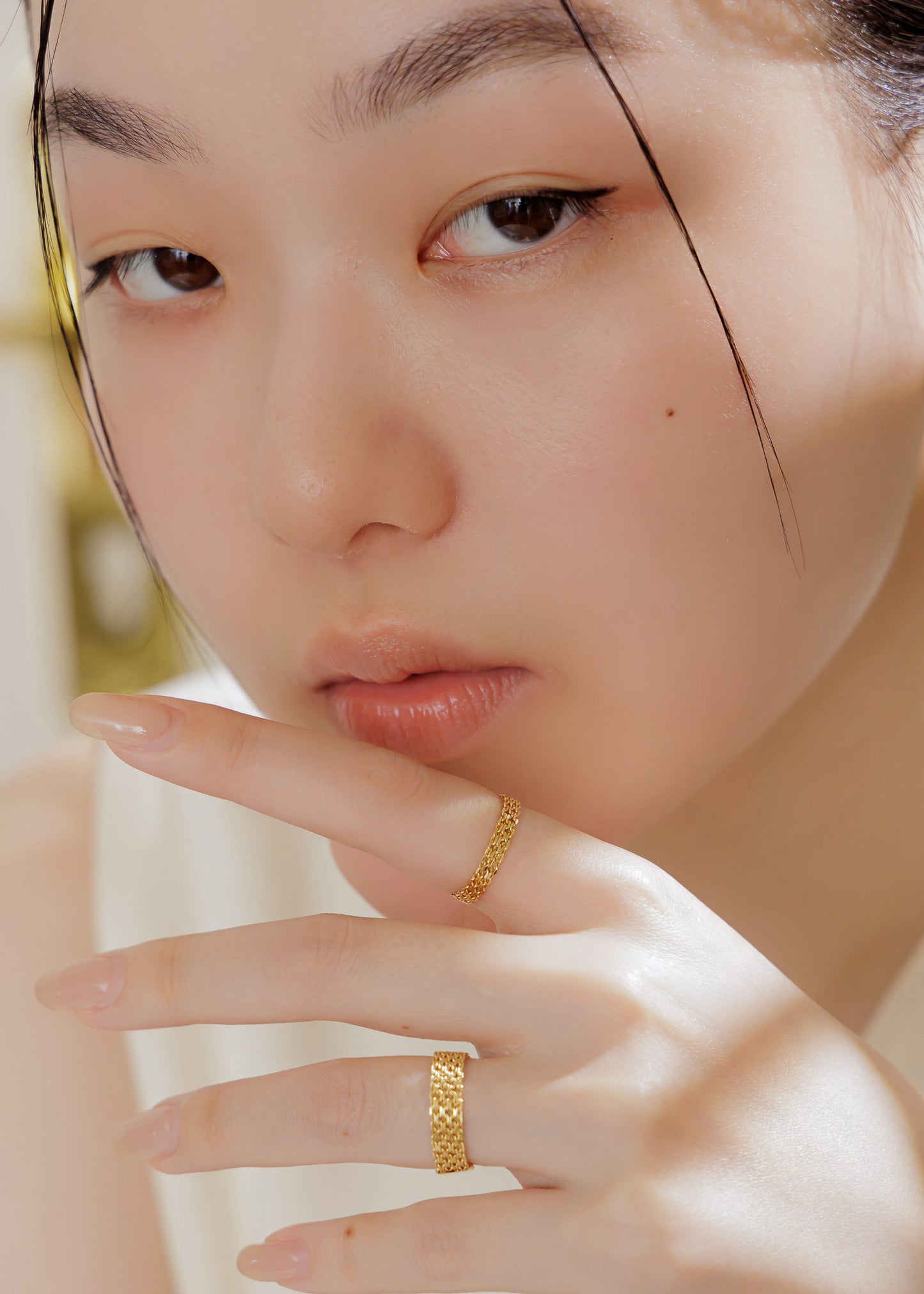 18K Gold Necklace Ring