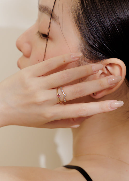 K Gold Pink Tourmaline Ring