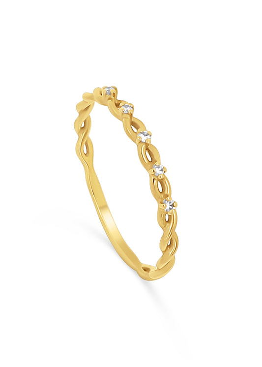 Pinky Ring 03 | 18K 細麻花戒指