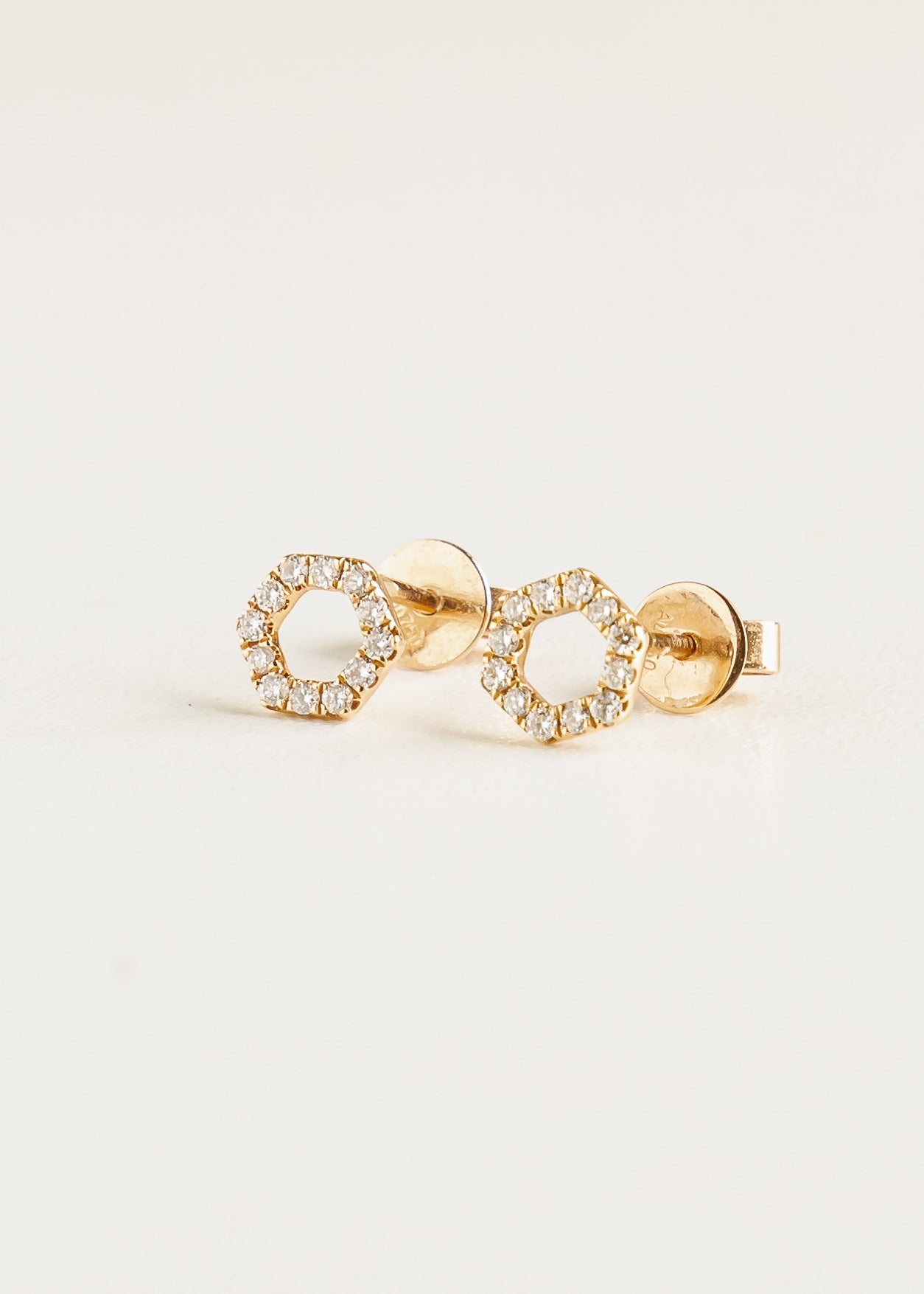 Hexagon Rose Gold Earring