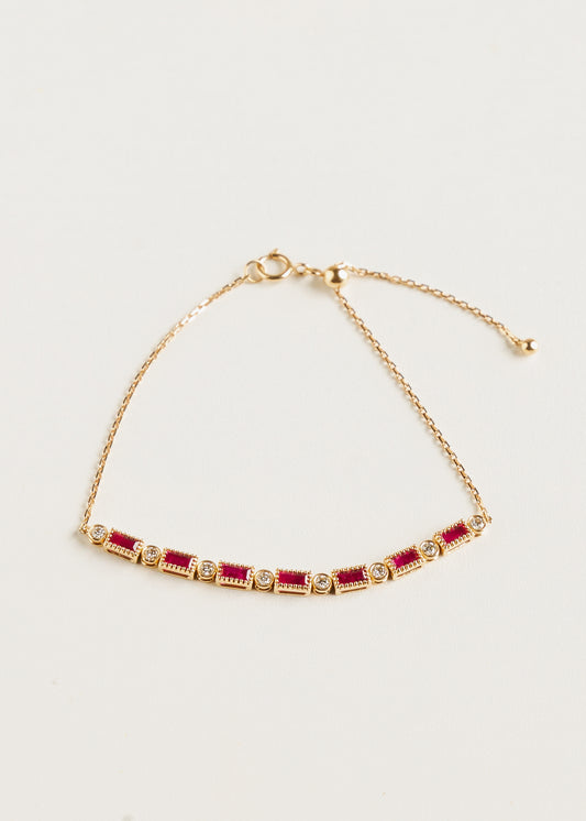 Rose Gold Ruby Bracelet