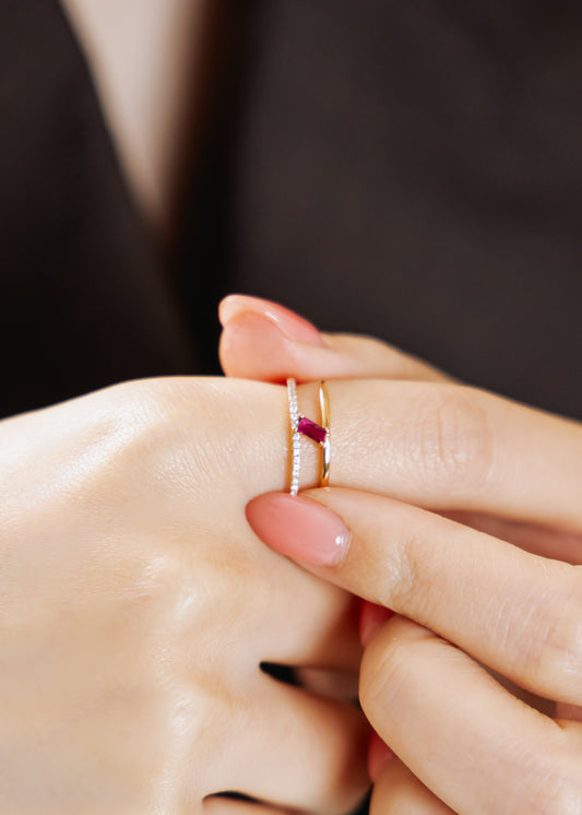 Baguette Ruby Ring