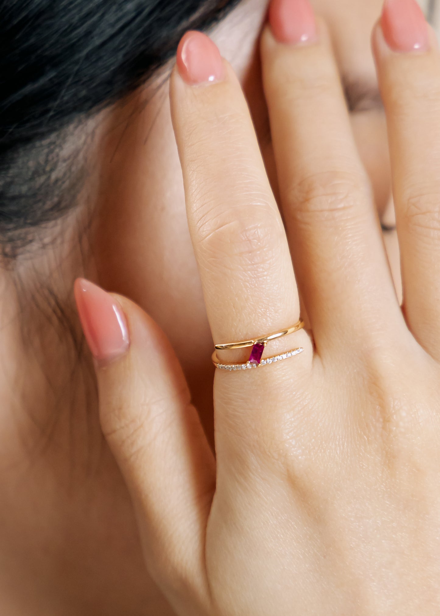 Baguette Ruby Ring