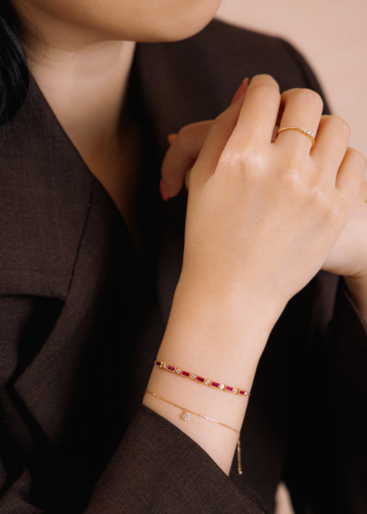 Rose Gold Ruby Bracelet