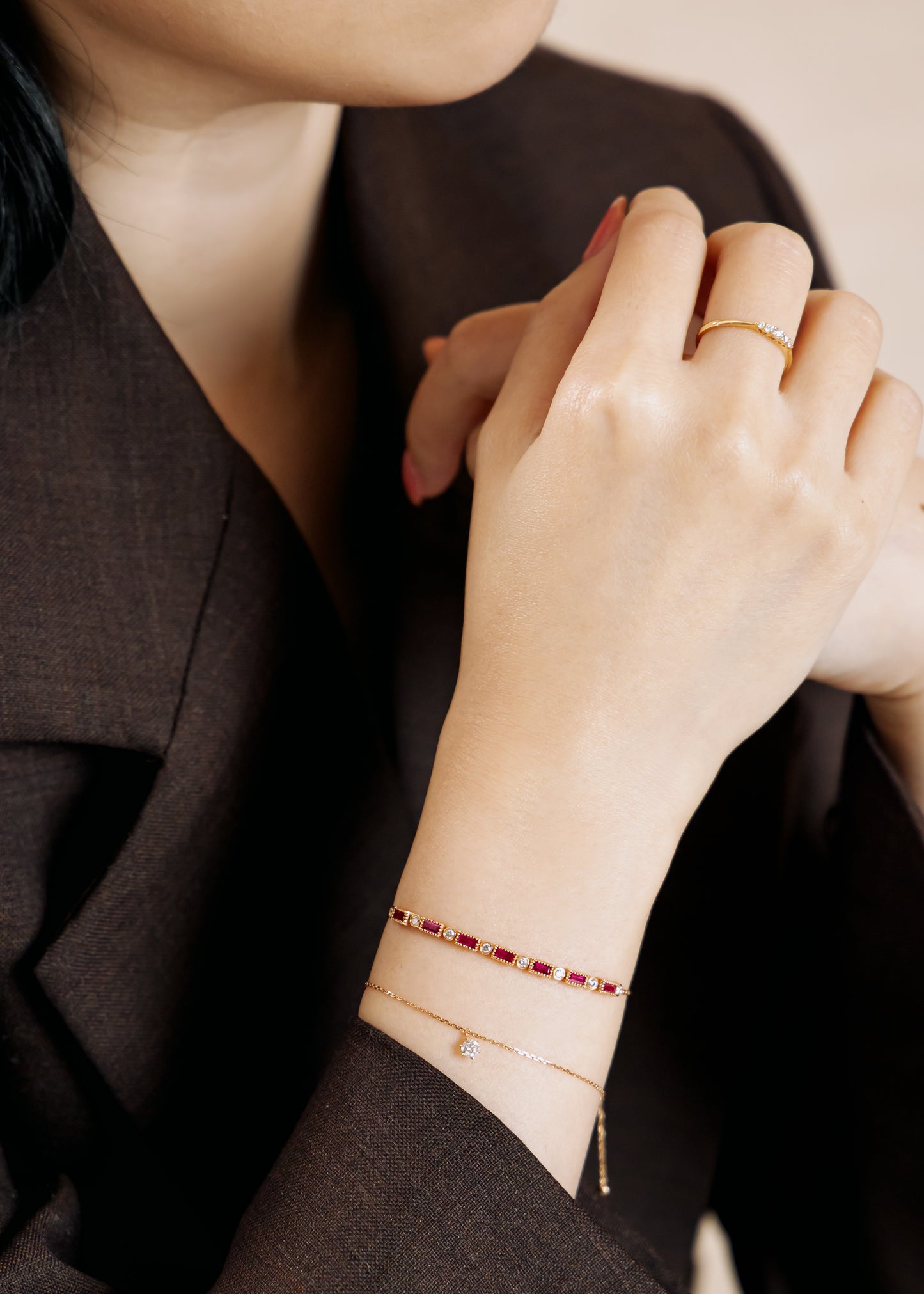 Rose Gold Ruby Bracelet