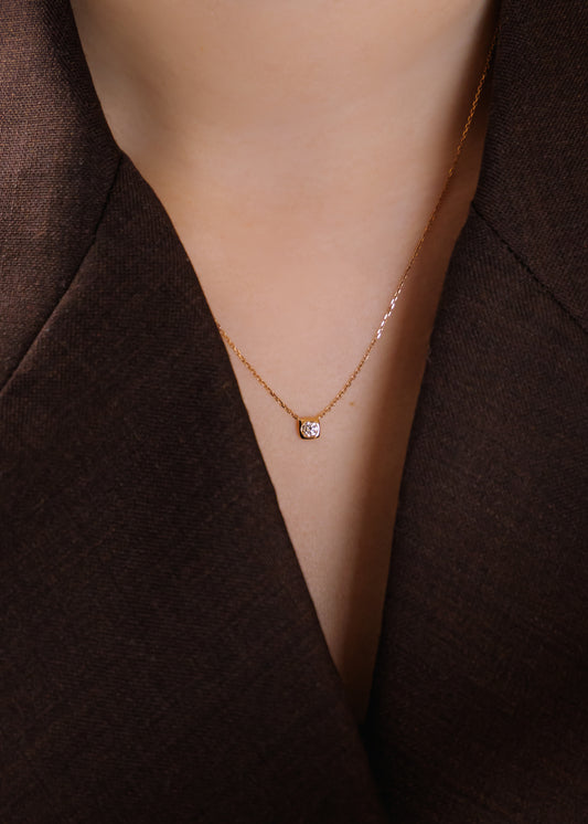 Simple Round Diamond Necklace