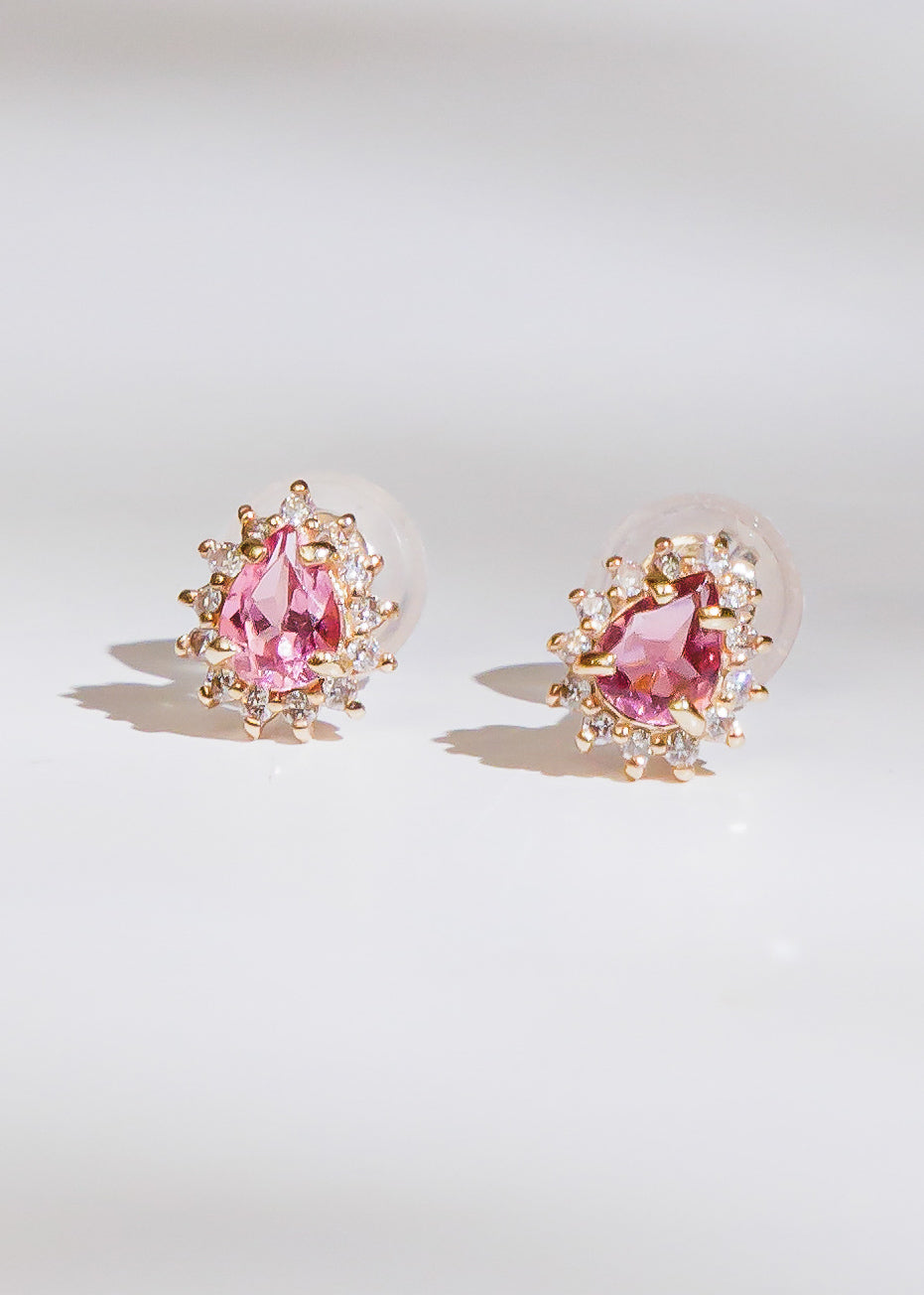 Pink Tourmaline Earring