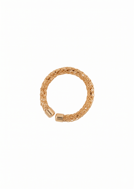 Pinky Ring | 18K 麻花開口戒